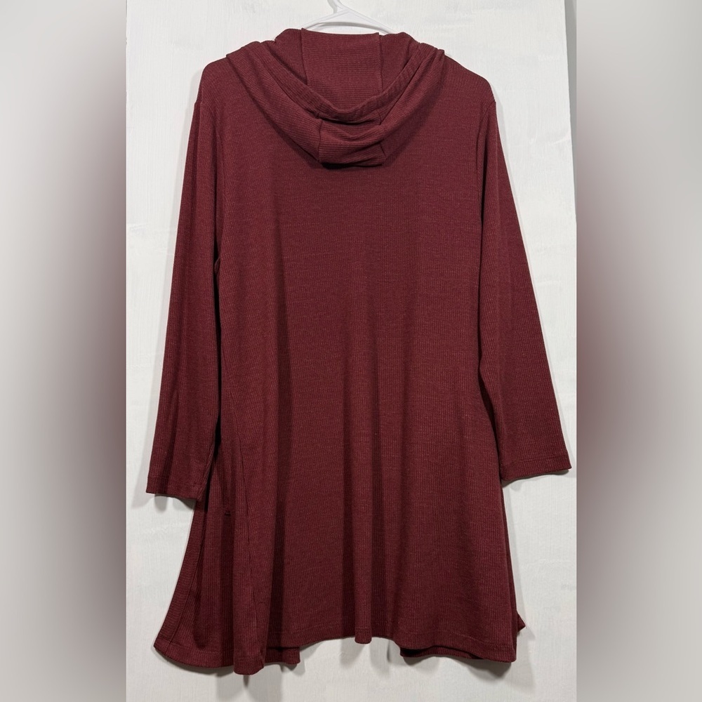 Chaser Size 1x Burgundy Women's Cardigan - Picture 6 of 7